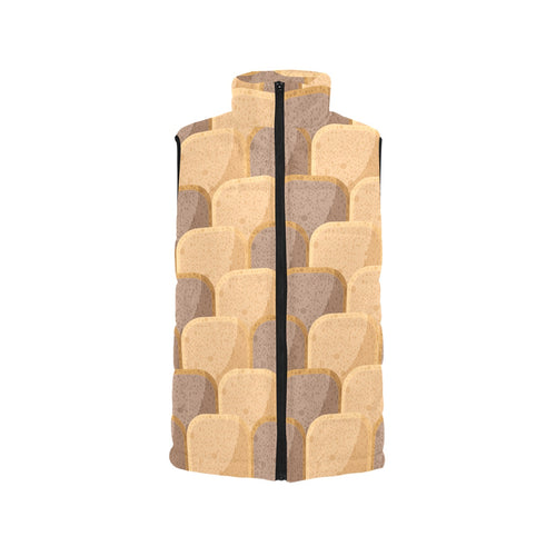 Bread Toast Pattern Print Design 04 Men's Padded Vest