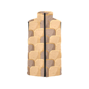 Bread Toast Pattern Print Design 04 Men's Padded Vest