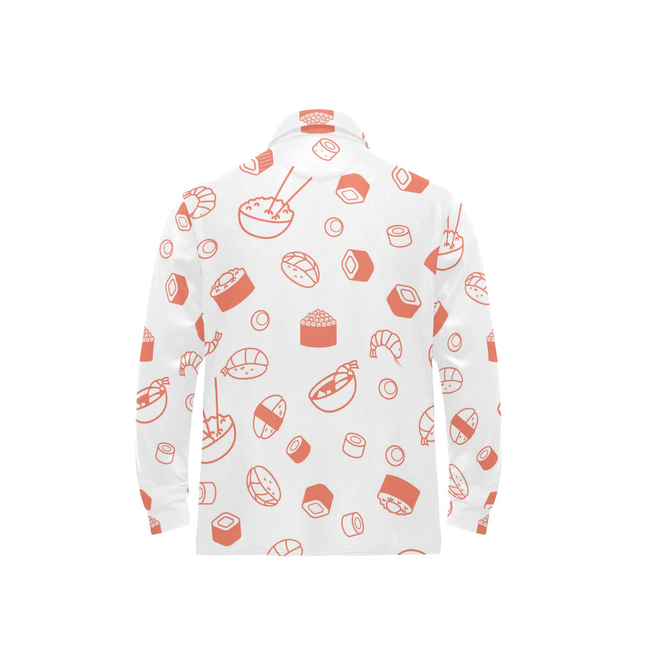 Sushi pattern Men's Long Sleeve Polo Shirt
