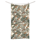 Monkey tropical leaves background Bath Towel