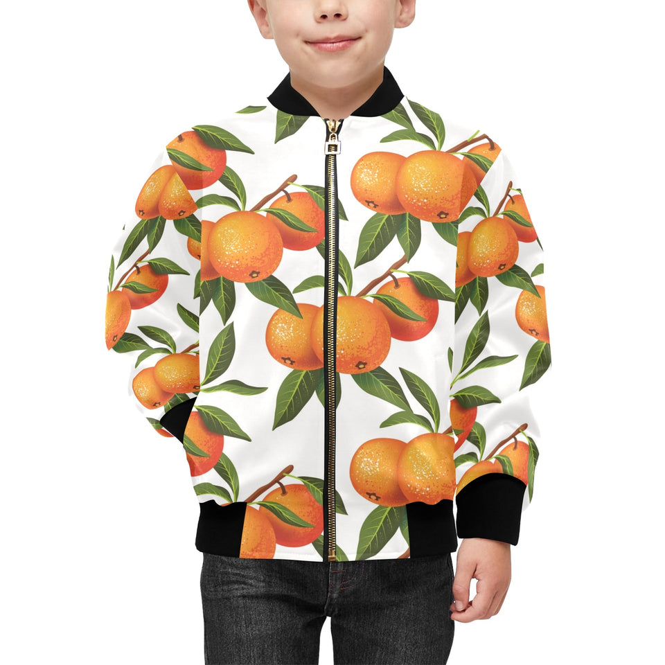 Oranges pattern background Kids' Boys' Girls' Bomber Jacket