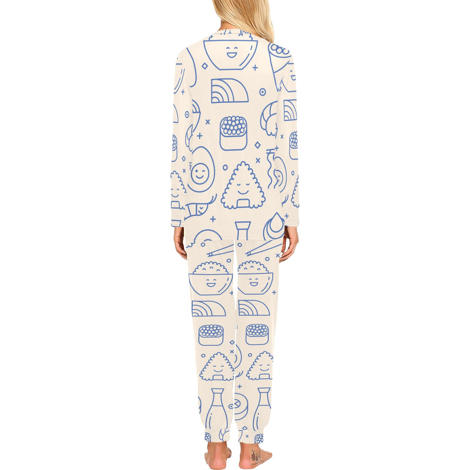 Cute sushi icon pattern Women's All Over Print Pajama Set