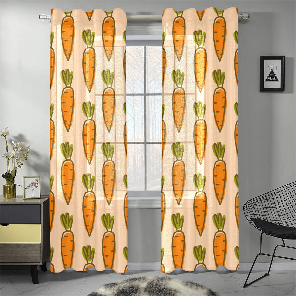 Carrot Pattern Print Design 04 Gauze Curtain