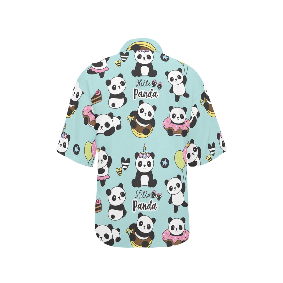 Cute baby panda pattern Women's All Over Print Hawaiian Shirt
