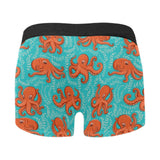 Octopus turquoise background Men's All Over Print Boxer Briefs Men's Underwear