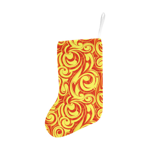 Fire flame design pattern Christmas Stocking