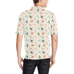 Swallow Pattern Print Design 02 Men's All Over Print Polo Shirt