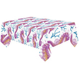 Purple seahorse blue coral pattern Tablecloth