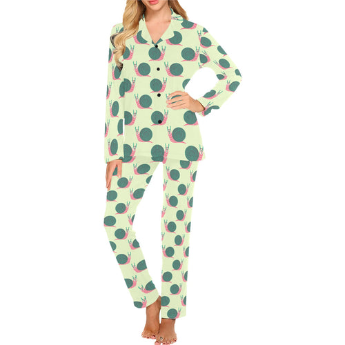 Snail Pattern Print Design 04 Women's Long Pajama Set