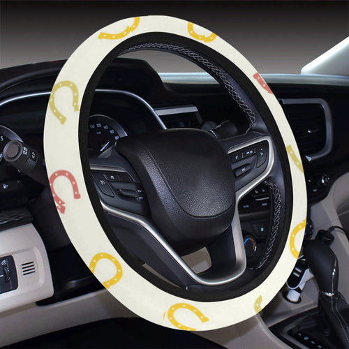 Horseshoes Pattern Print Design 02 Car Steering Wheel Cover