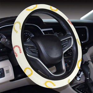 Horseshoes Pattern Print Design 02 Car Steering Wheel Cover