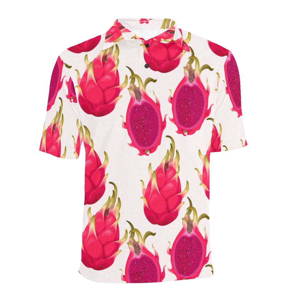 dragon fruits design pattern Men's All Over Print Polo Shirt