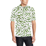 Hand drawn sketch style green Chili peppers patter Men's All Over Print Polo Shirt