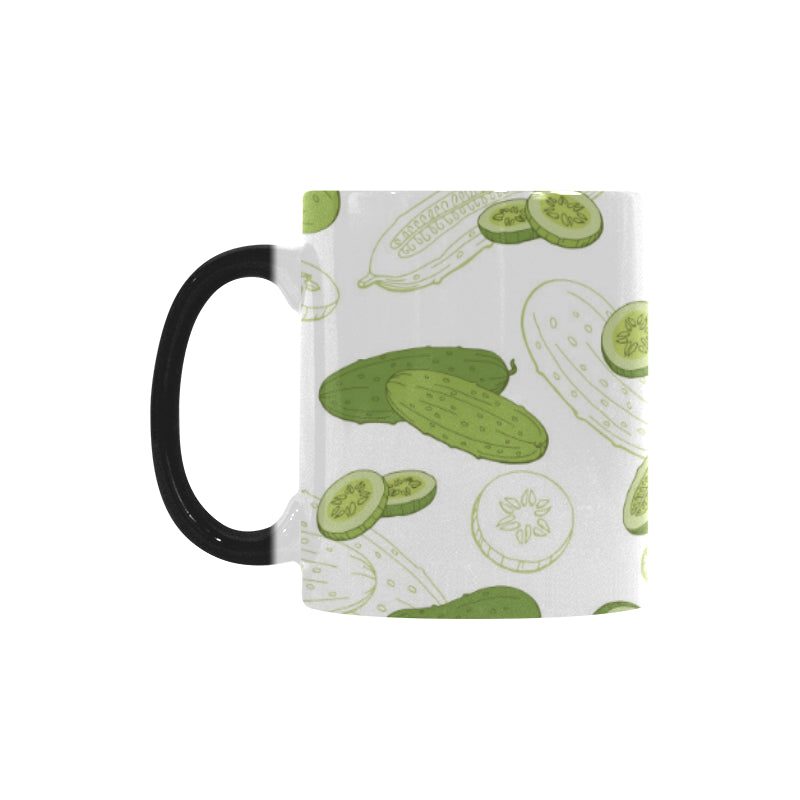 Cucumber sketch pattern Morphing Mug Heat Changing Mug