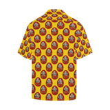 Daruma japanese wooden doll yellow background Men's All Over Print Hawaiian Shirt