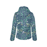 butterfly leaves pattern Women's Padded Hooded Jacket