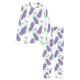 Eggplant Pattern Print Design 05 Women's All Over Print Pajama Set