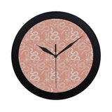 Snake lilies flower pattern Elegant Black Wall Clock