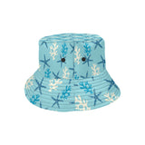 Blue starfish coral reef pattern Unisex Bucket Hat