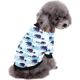 polar bear winter snow pattern All Over Print Pet Dog Round Neck Fuzzy Shirt