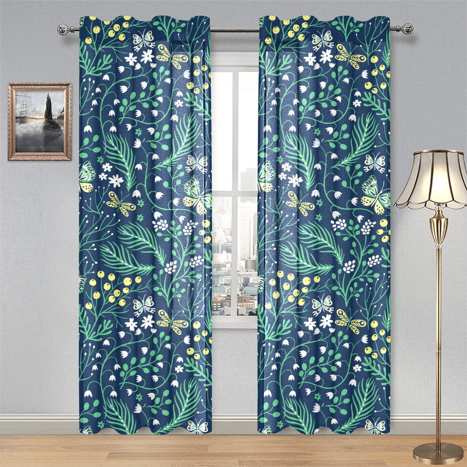 butterfly leaves pattern Gauze Curtain