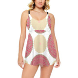 Circle indian pattern Chest Sexy Pleated Two Piece Swim Dress