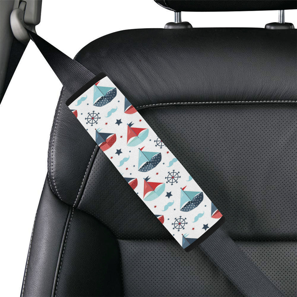 Cute color paper sailboat pattern Car Seat Belt Cover