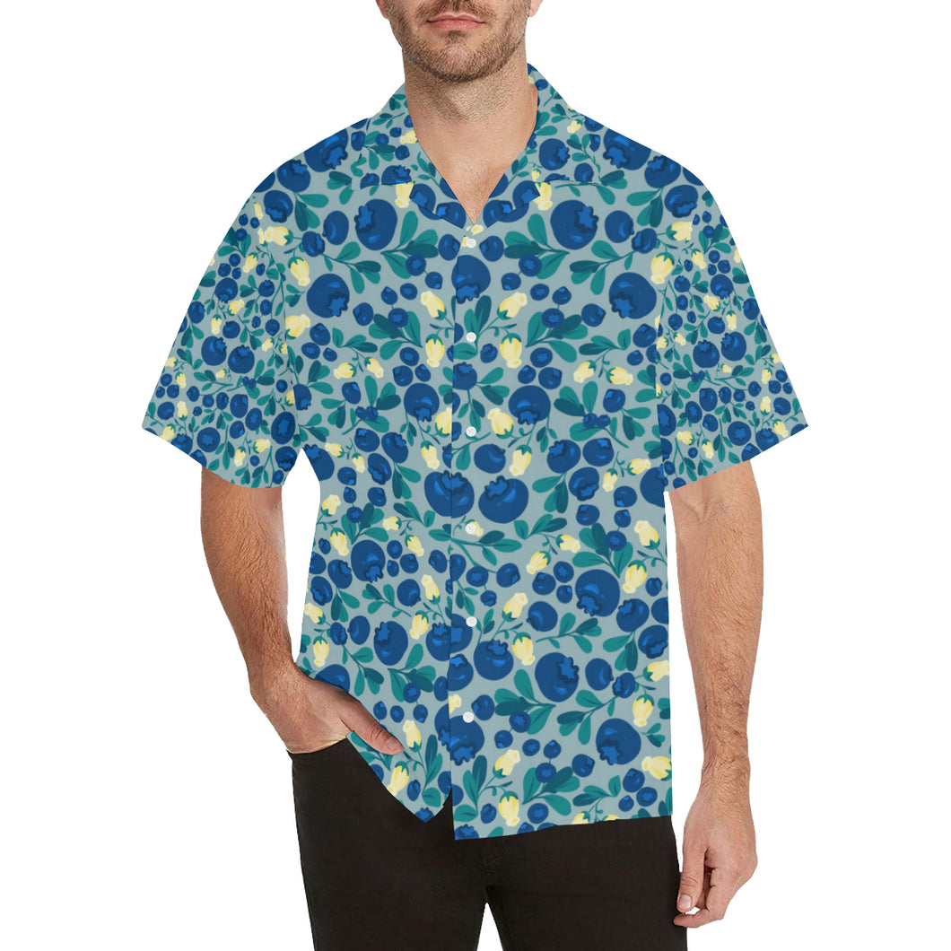 blueberry design pattern Men's All Over Print Hawaiian Shirt