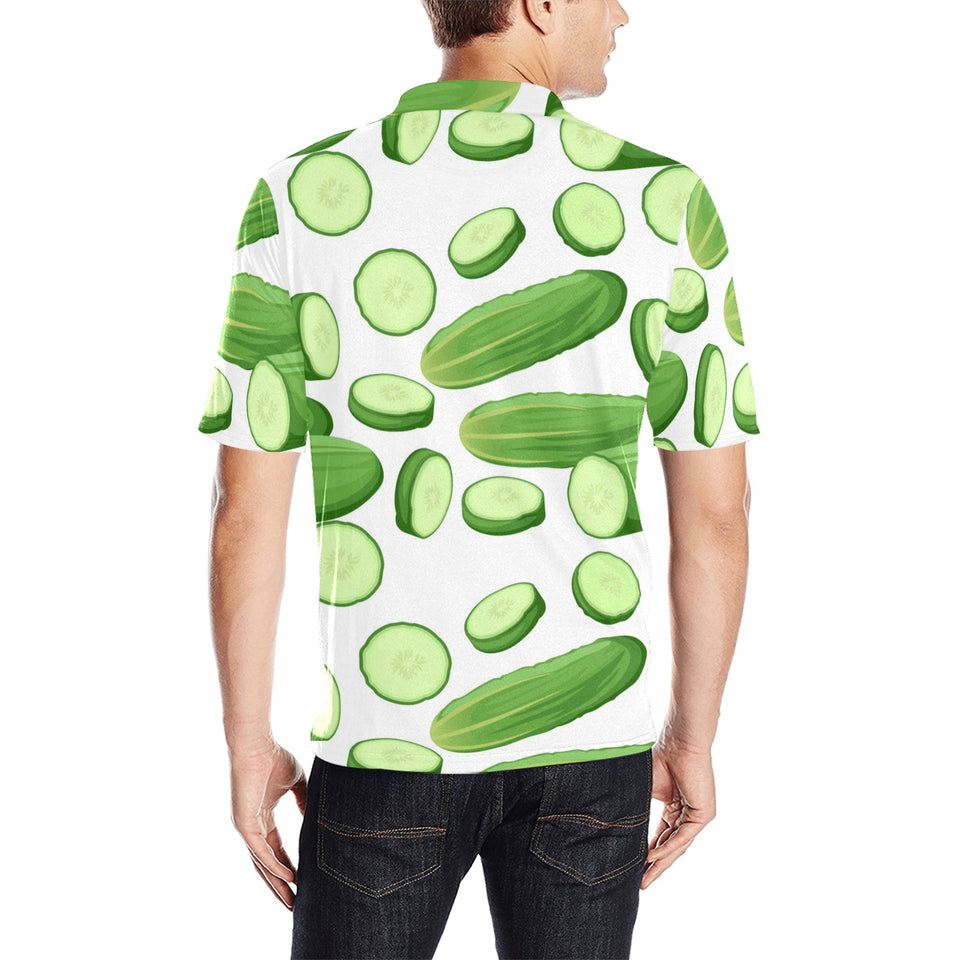 cucumber whole slices pattern Men's All Over Print Polo Shirt