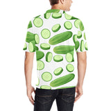 cucumber whole slices pattern Men's All Over Print Polo Shirt