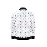 Anchor rudder nautical design pattern Kids' Boys' Girls' Bomber Jacket