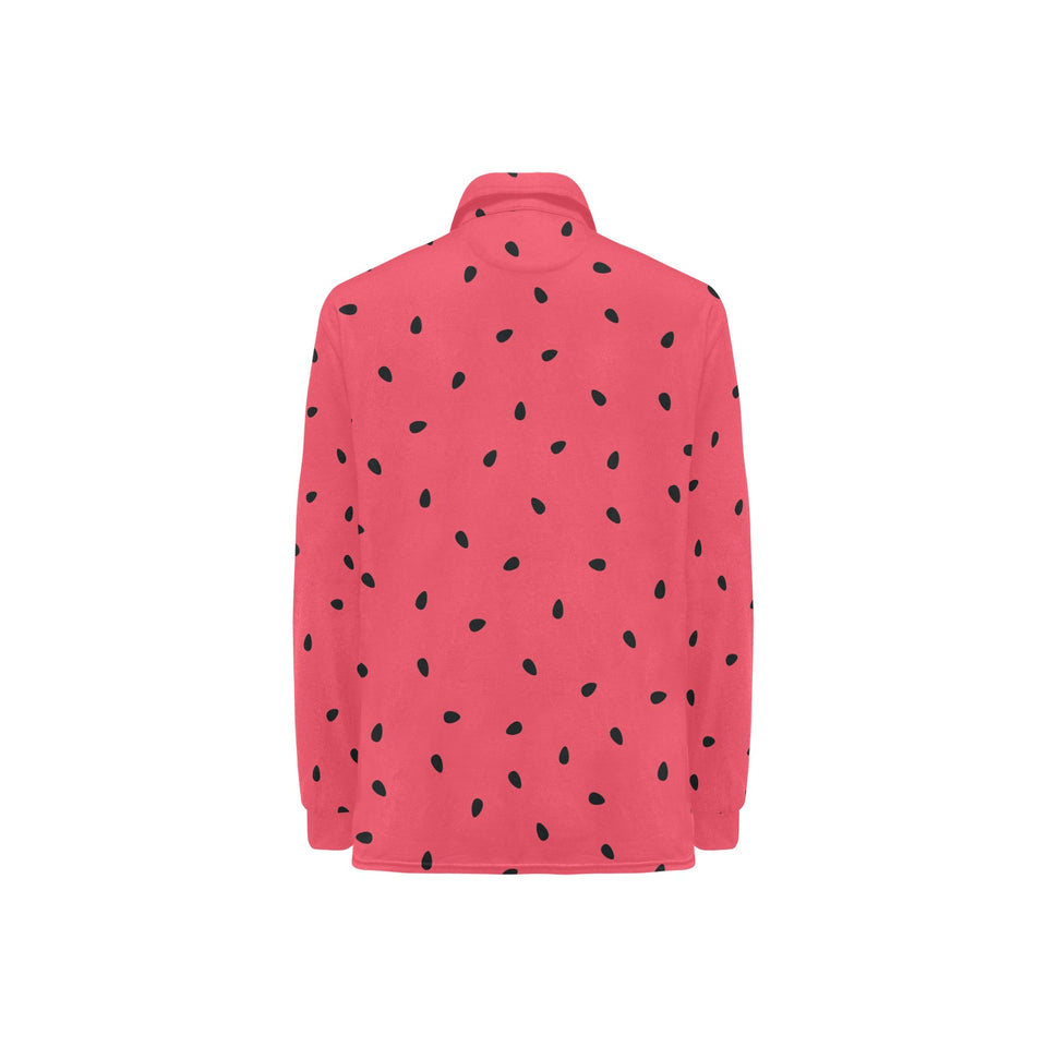watermelon texture background Women's Long Sleeve Polo Shirt