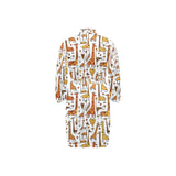Giraffe Pattern Print Design 04 Men's Long Sleeve Belted Night Robe