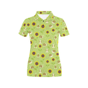 Snail Pattern Print Design 01 Women's All Over Print Polo Shirt