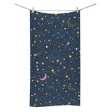 space pattern with planets, comets, constellations Bath Towel