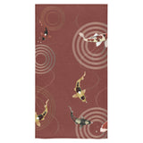 Koi Fish Carp Fish red background Bath Towel