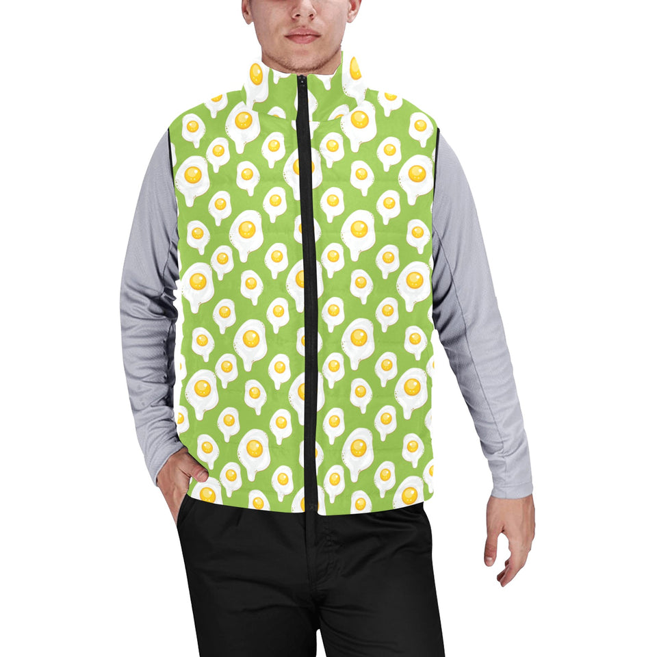 Fried Eggs Pattern Print Design 01 Men's Padded Vest