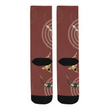 Fancy Carp red background Crew Socks