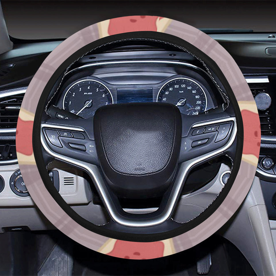 Bread Toast Pattern Print Design 05 Car Steering Wheel Cover