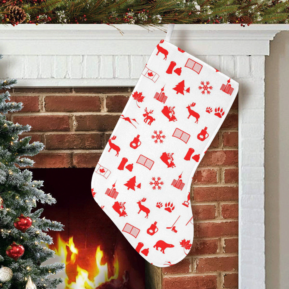 Canada Pattern Print Design 04 Christmas Stocking