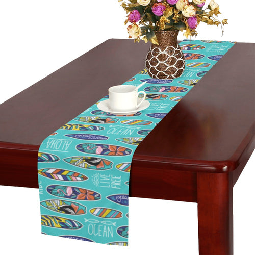 Surfboard Pattern Print Design 05 Table Runner