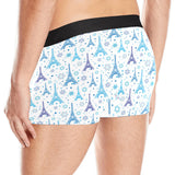 Blue Eiffel Tower Theme Pattern Print Design 01 Men's All Over Print Boxer Briefs Men's Underwear