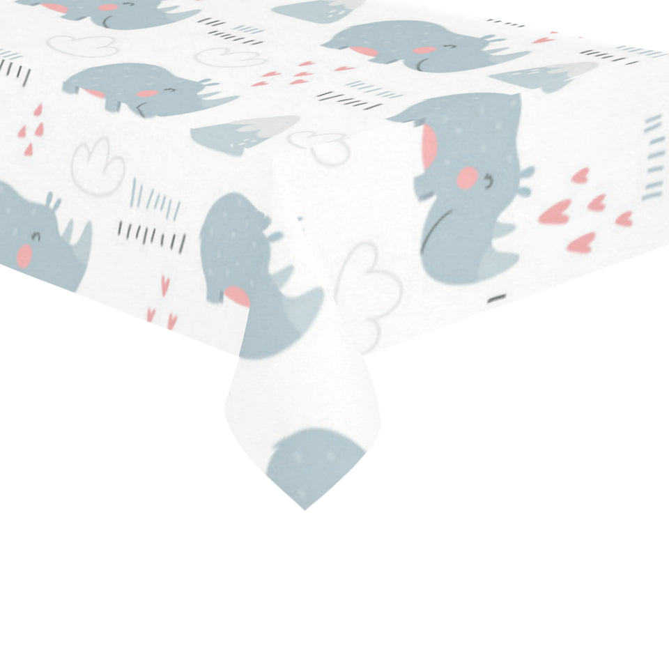 cute rhino heart pattern Tablecloth