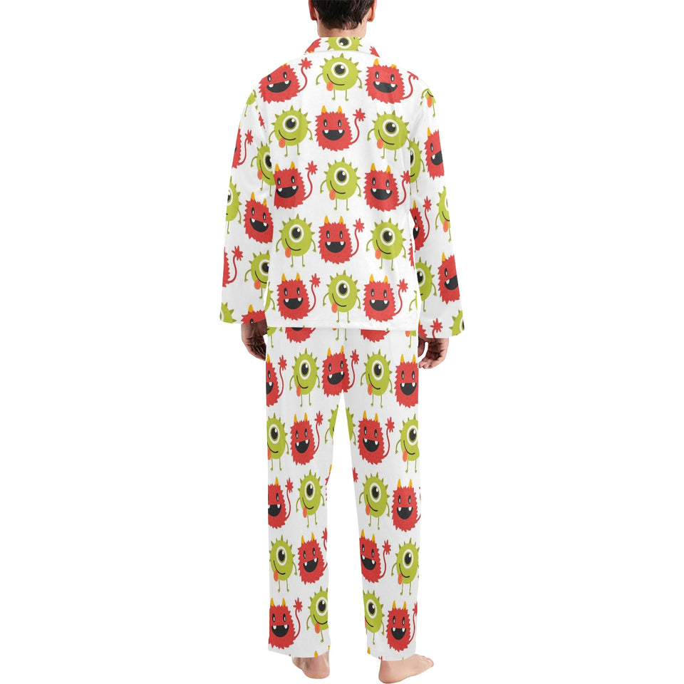 Alien Pattern Print Design 05 Men's Long Pajama Set
