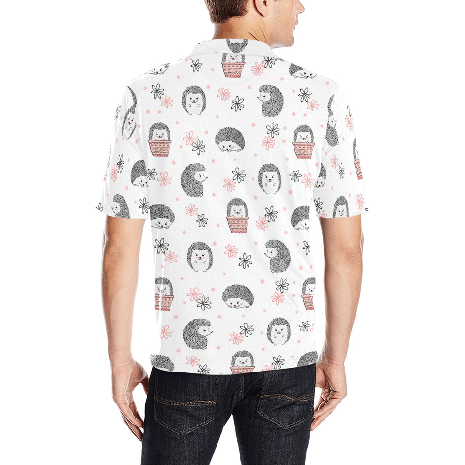 Hedgehog Pattern Print Design 02 Men's All Over Print Polo Shirt