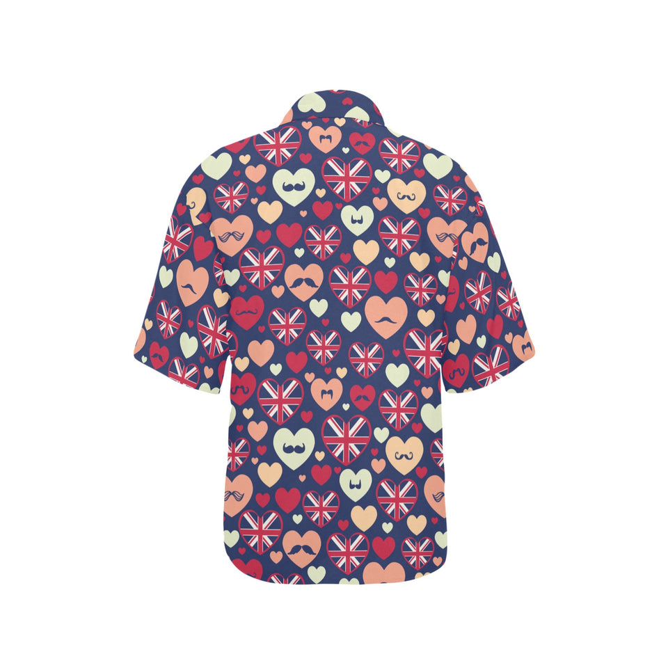 British Pattern Print Design 02 Women's All Over Print Hawaiian Shirt