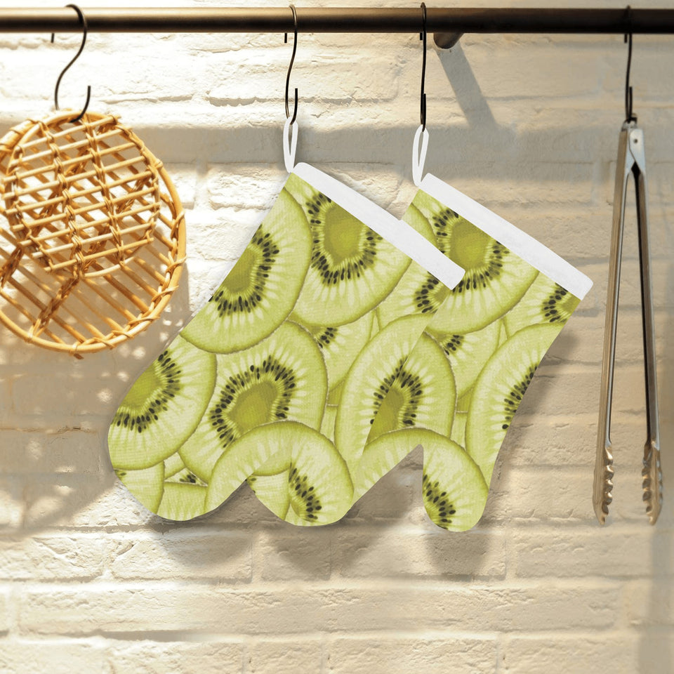 Sliced kiwi pattern Heat Resistant Oven Mitts