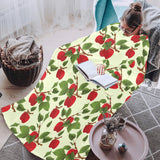 Red apples leaves pattern Blanket Robe with Sleeves