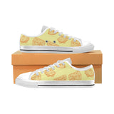 Cheese design pattern Men's Low Top Shoes White