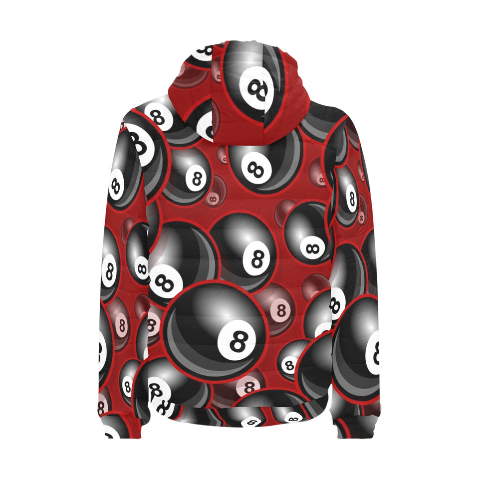 Billiard Ball Pattern Print Design 05 Men's Padded Hooded Jacket